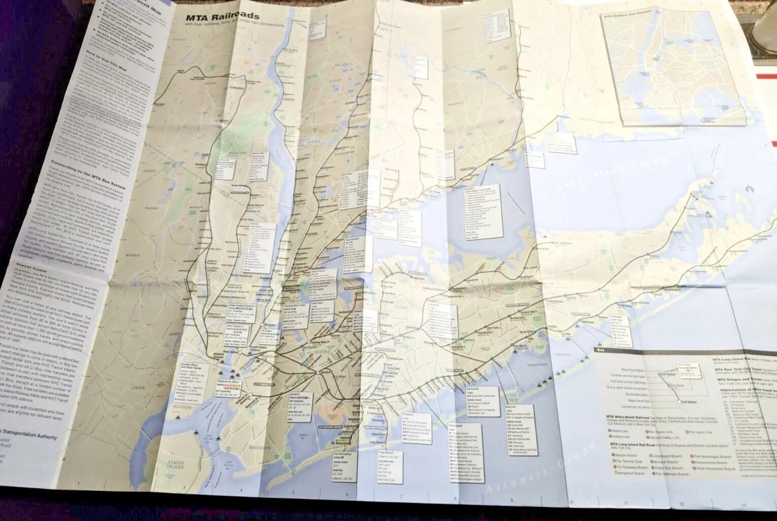 RARE Vintage MTA Regional Transit Guide Map NYC New York City LIRR Railroad SIRT