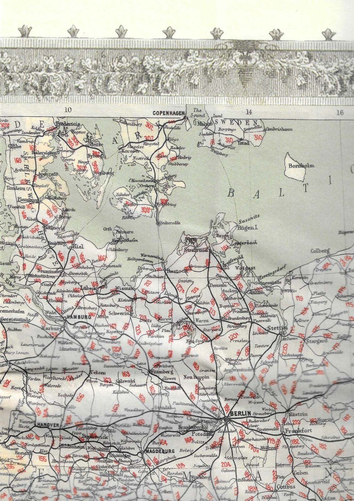 Bradshaw’s Railway Map Central Europe 1913 Folded Map