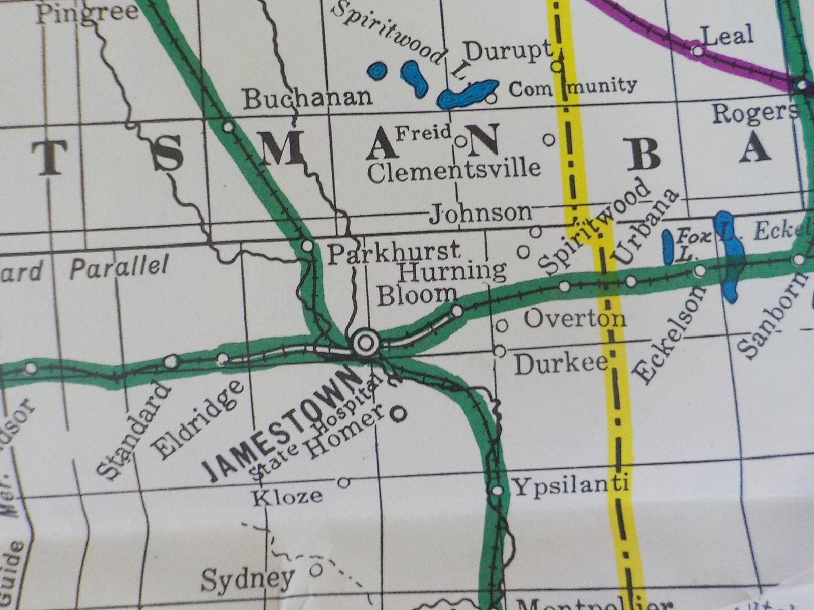 Map Burlington Northern North Dakota State Railroad Map 1983 August