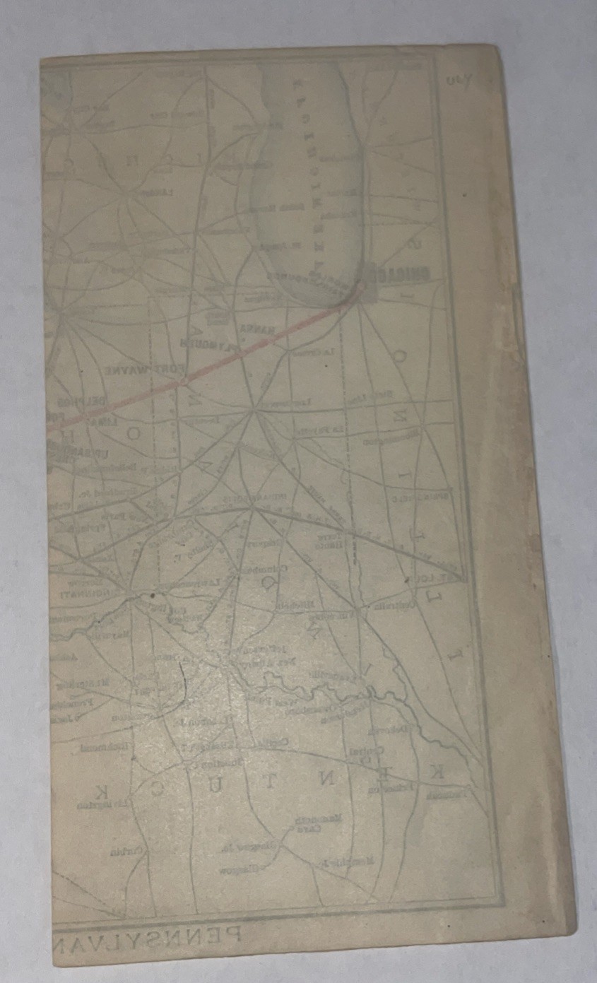 Vintage Railroad Map Penn Railroad New York To Chicago