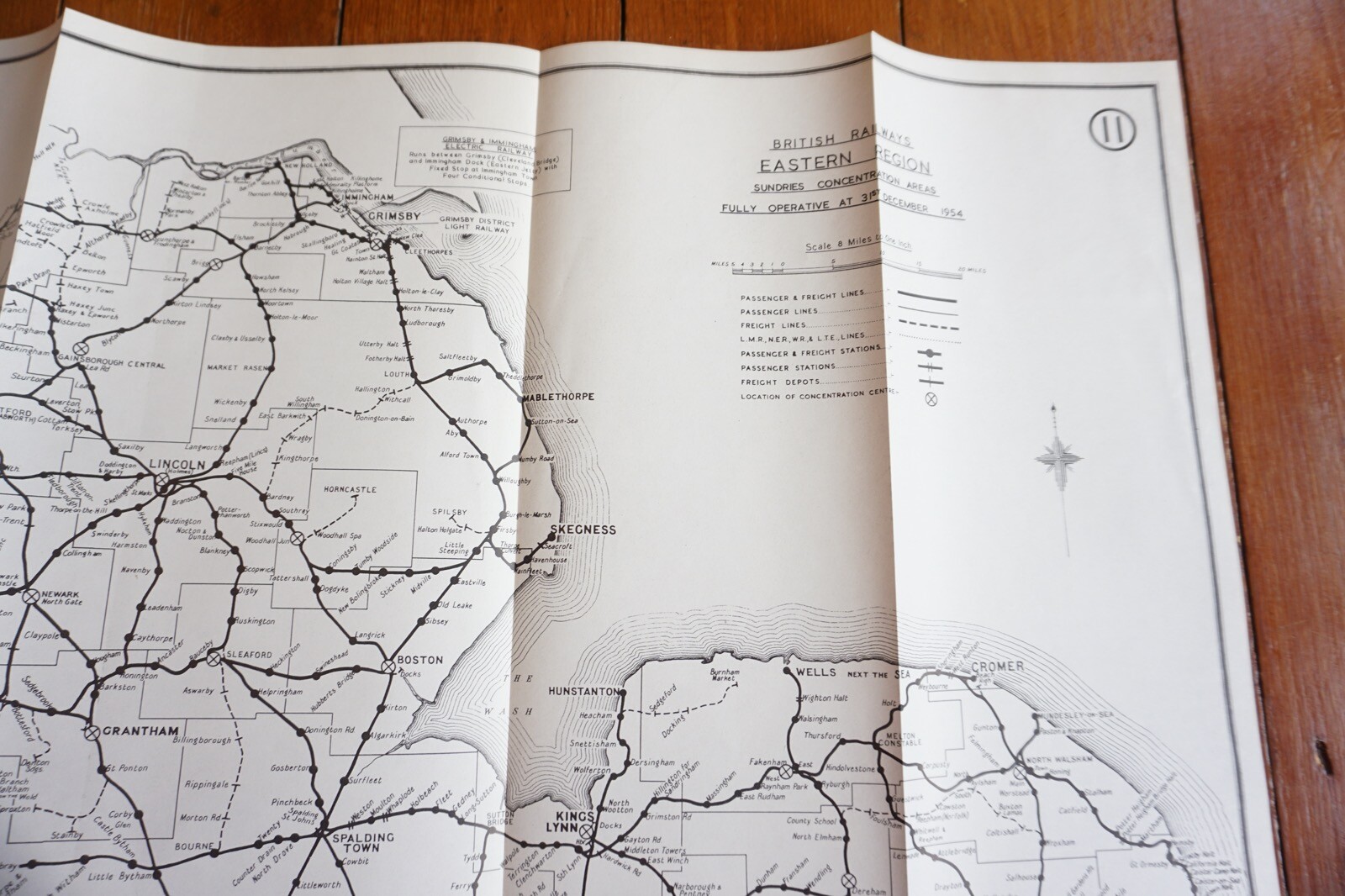 1958 Sundries Concentrations Areas 1954 Eastern Region Railway Map