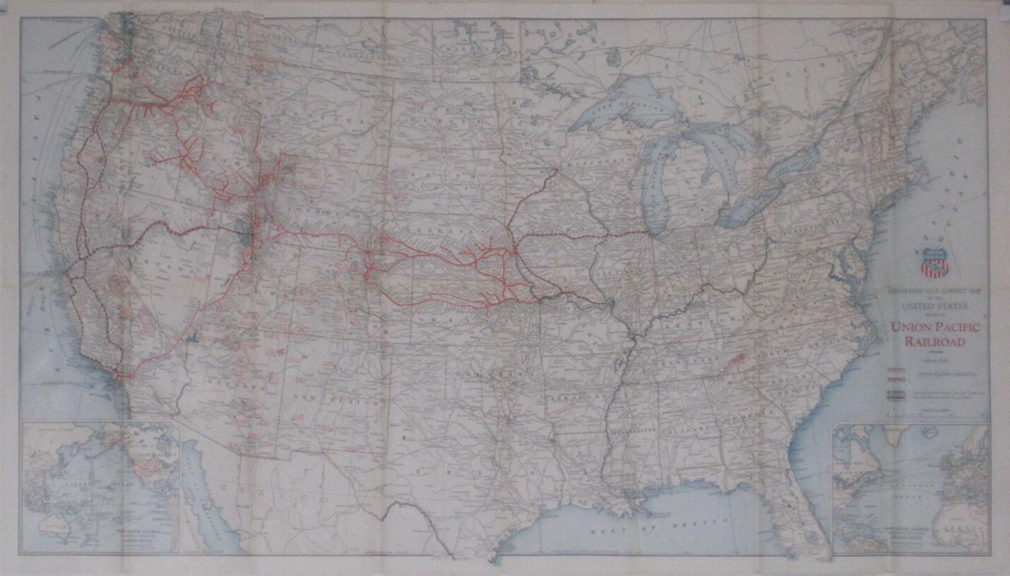 1938 UNION PACIFIC RAILROAD United States System Map Connections Photos History