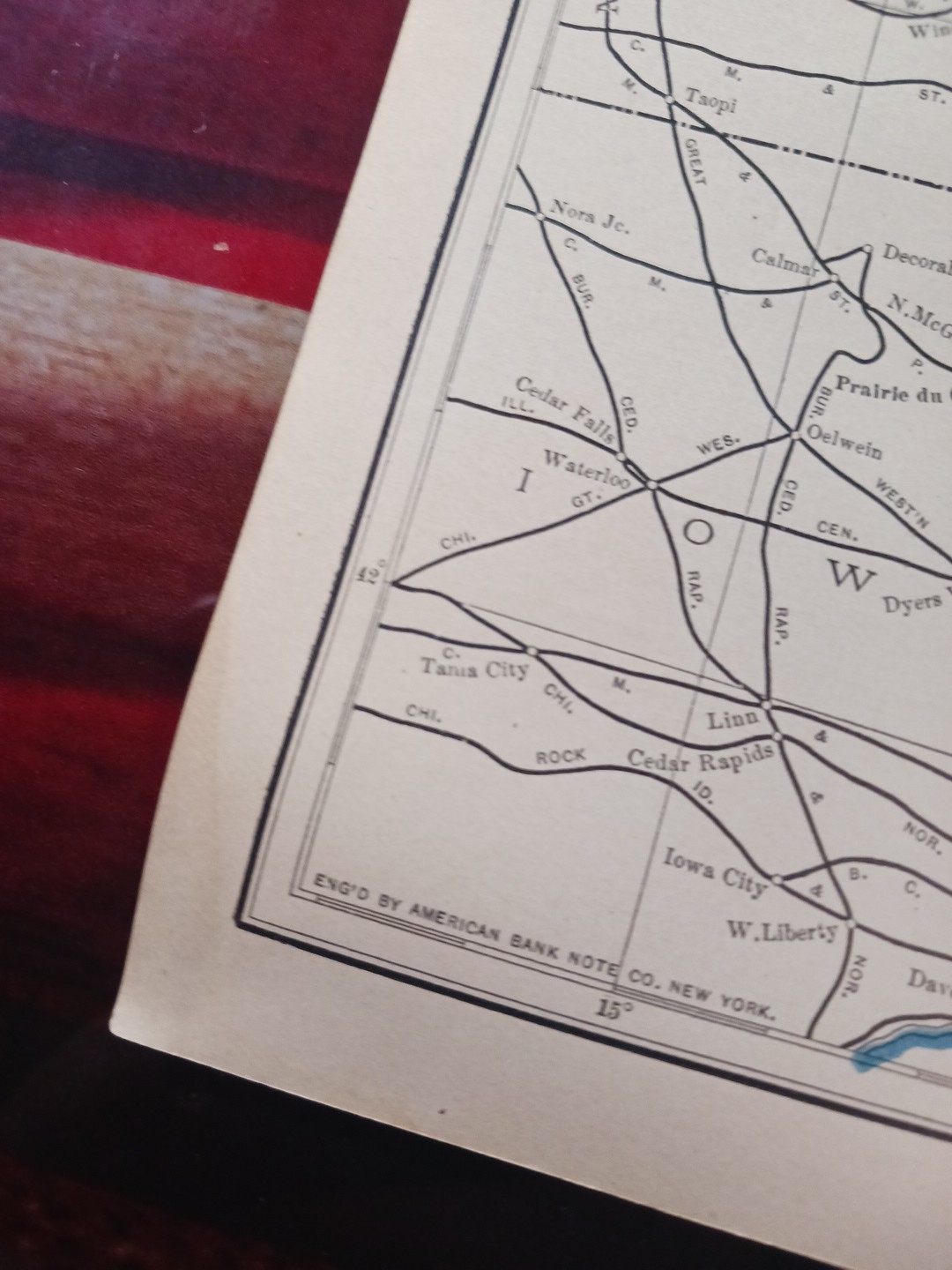 1905 Train Route Map MICHIGAN & WISCONSIN all Railroad Lines Stations 11″x9″
