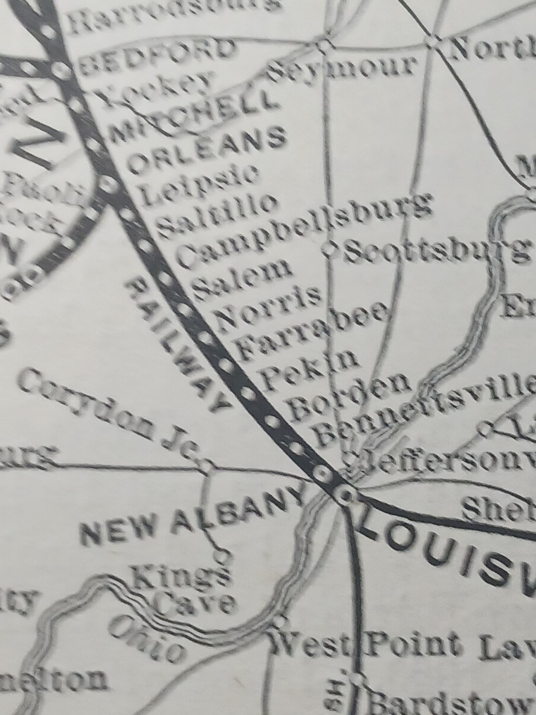~1904 Train Route Map CHICAGO INDIANAPOLIS & LOUISVILLE RAILWAY Indiana Railroad