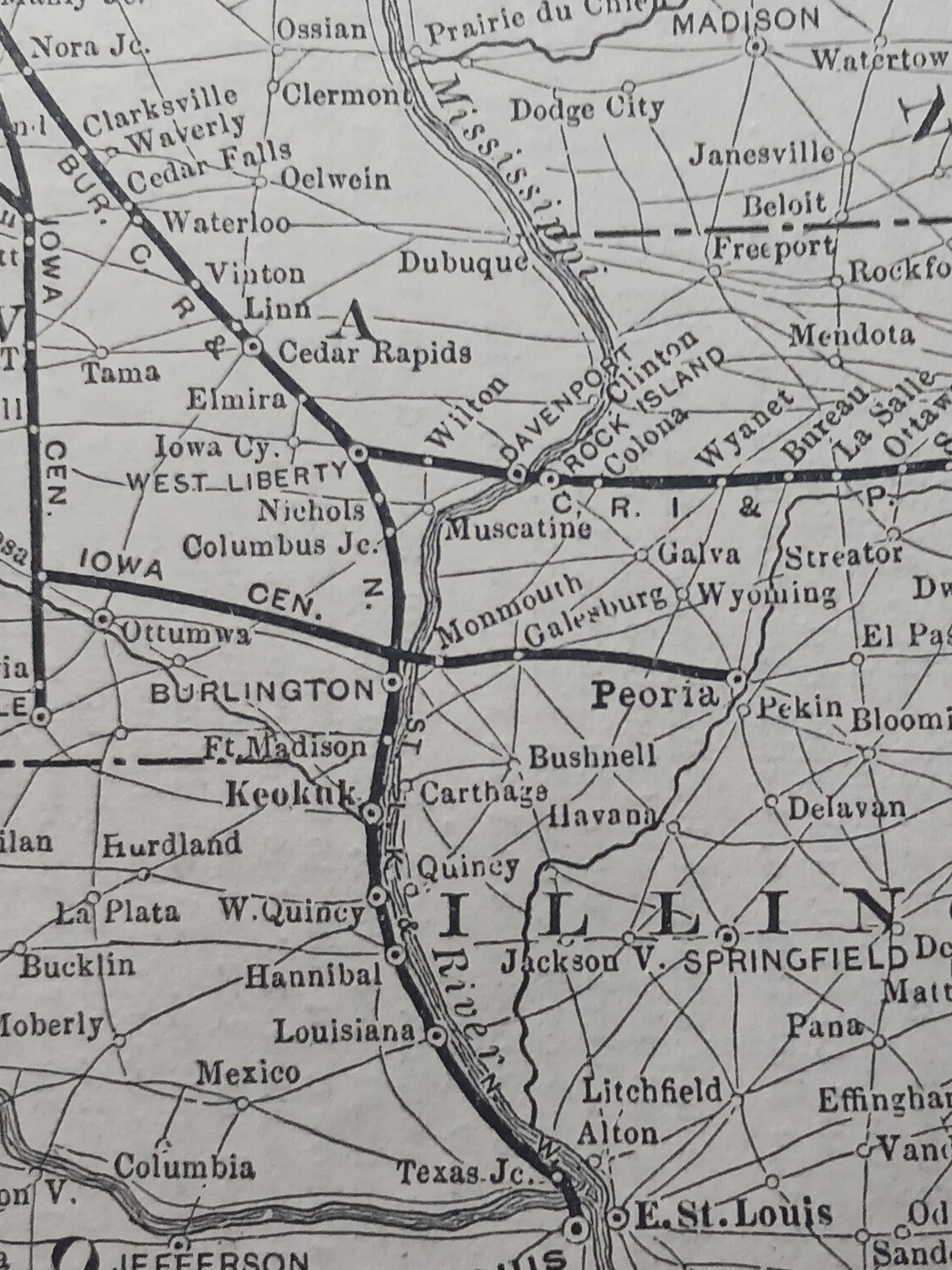 1901 Railway Map MINNEAPOLIS & ST LOUIS RAILROAD + Connections All Train Routes