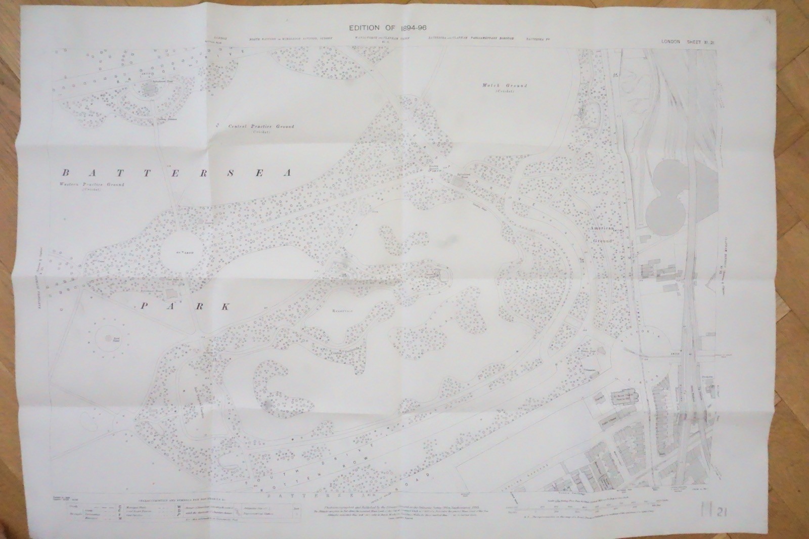1896 Battersea Park & Station London Railway OS Railway Map **