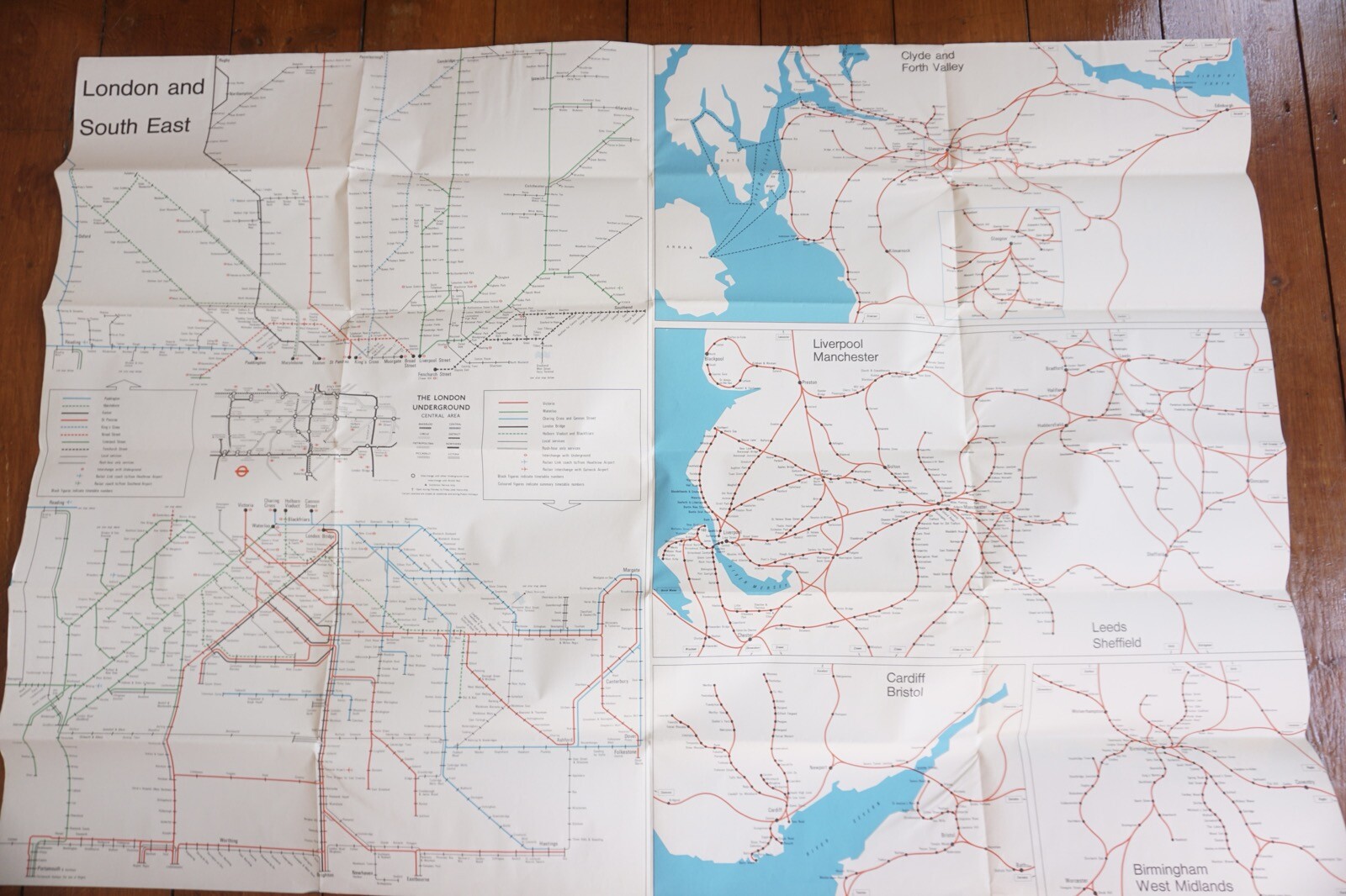 1975 British Rail Passenger Network Railway Map