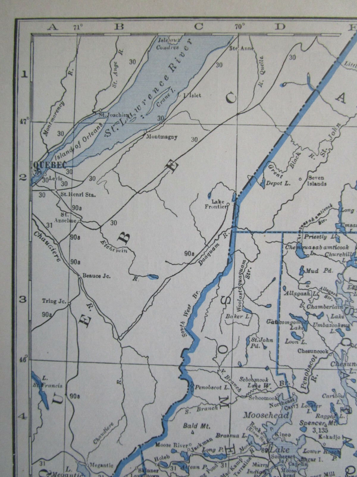 LA ME 1933 LOUISIANA RAILROAD Map GARYVILLE NORTHERN RR ~or~ MAINE. KNOX RR