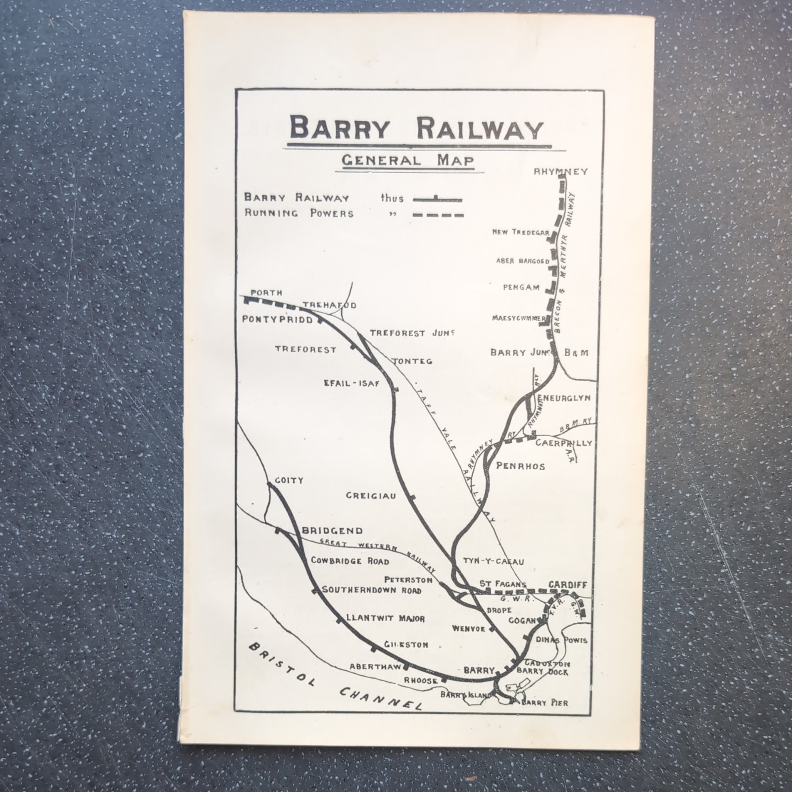 Original 1913 Of Barry Railway General Map