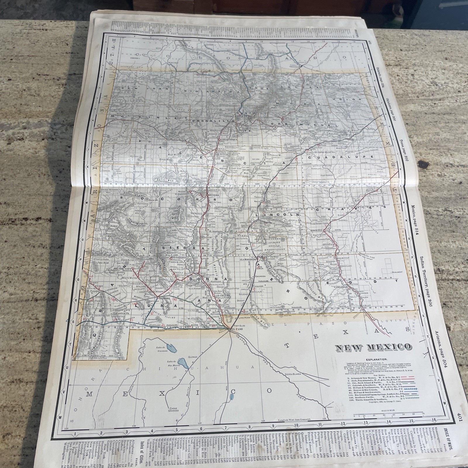 1902 Cram’s Standard American Railway System Atlas of the World Maps Railroad