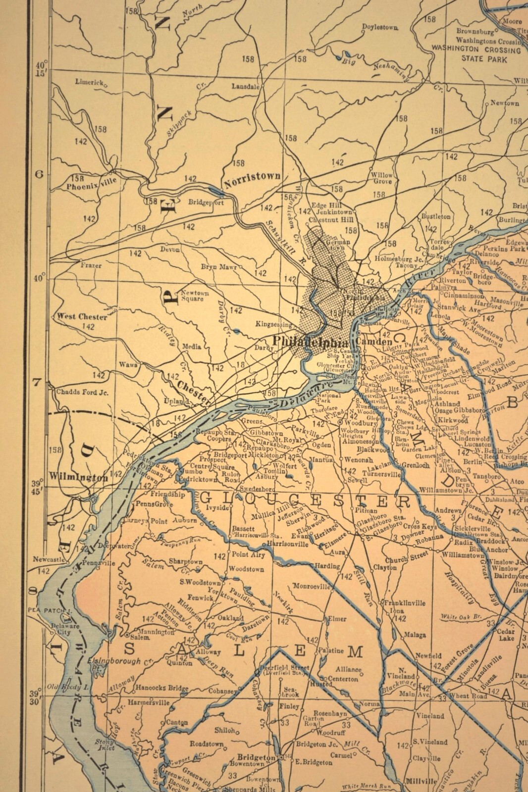 Vintage NEW JERSEY Railroad Map PRR LARGE Pennsylvania RR Original Atlas Antique