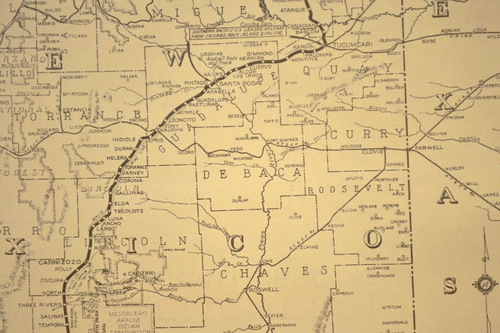SOUTHERN PACIFIC Railroad Map Rio Grande Division Denver & Rio Grande Western RR