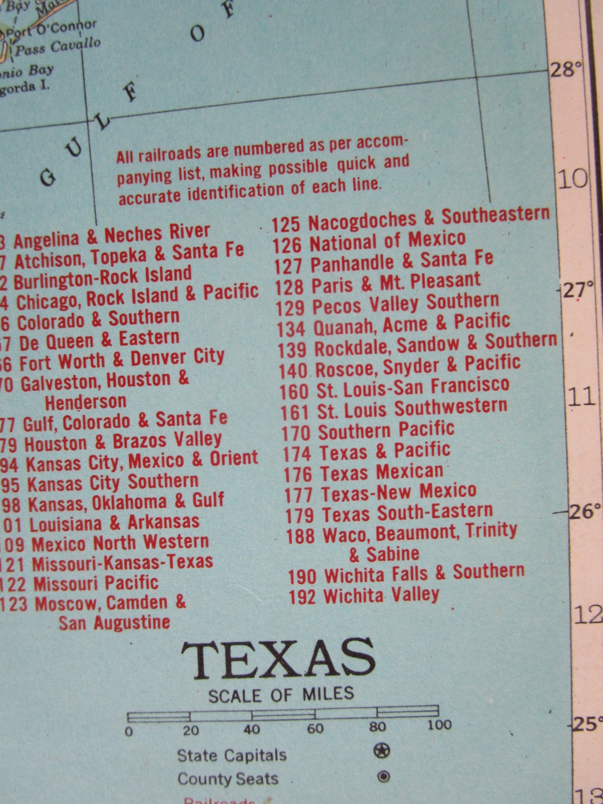 TX UT 1949 TEXAS RAILROAD Map NACOGDOCHES S’EASTRN RR or UTAH 1940s Post WWII