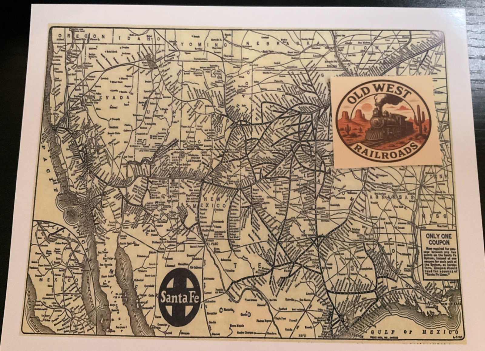 Santa Fe Railway ATSF Railroad Route Map