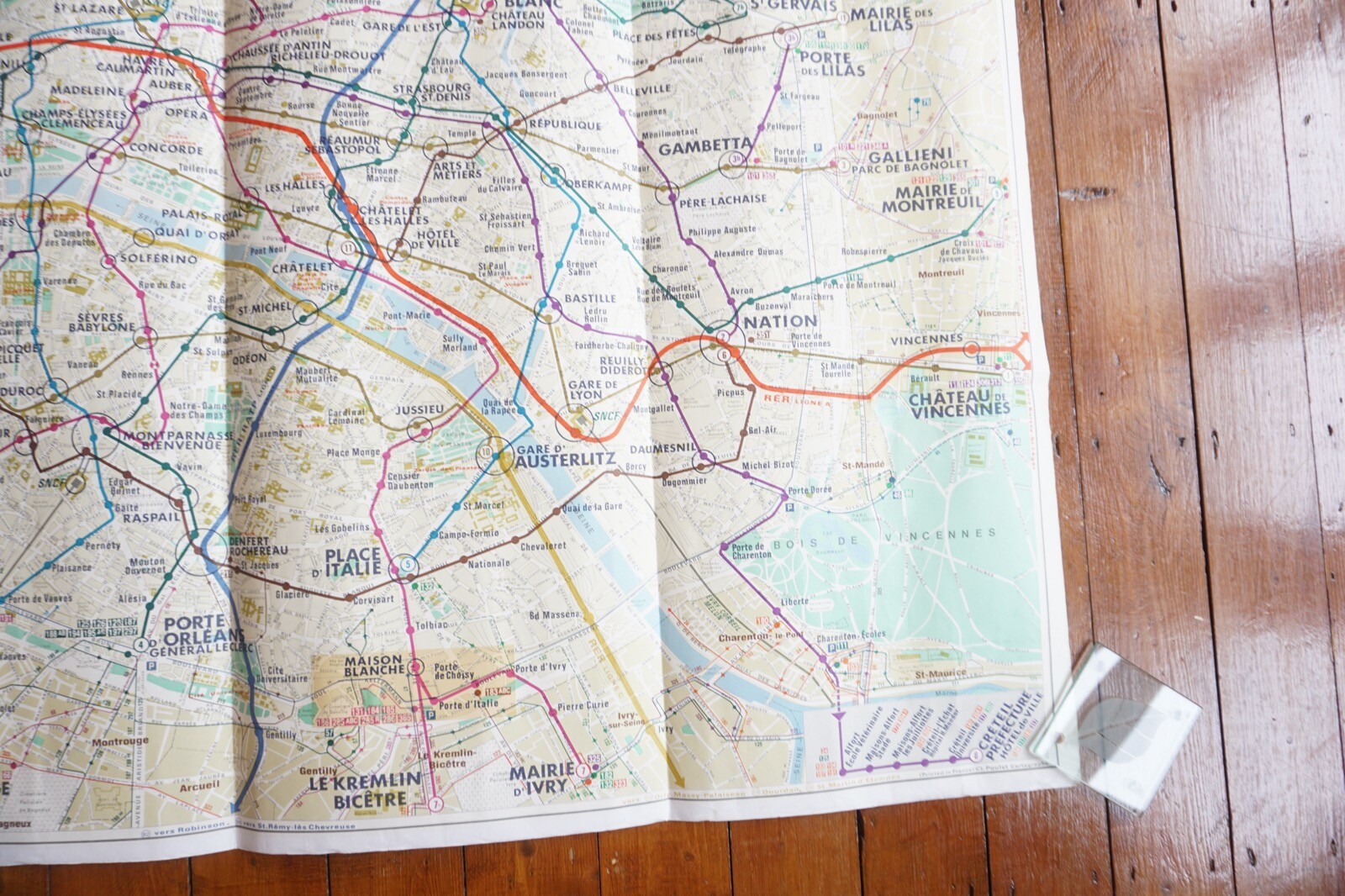 1982 France RATP Metro Underground Tube Map Railway Quad Poster