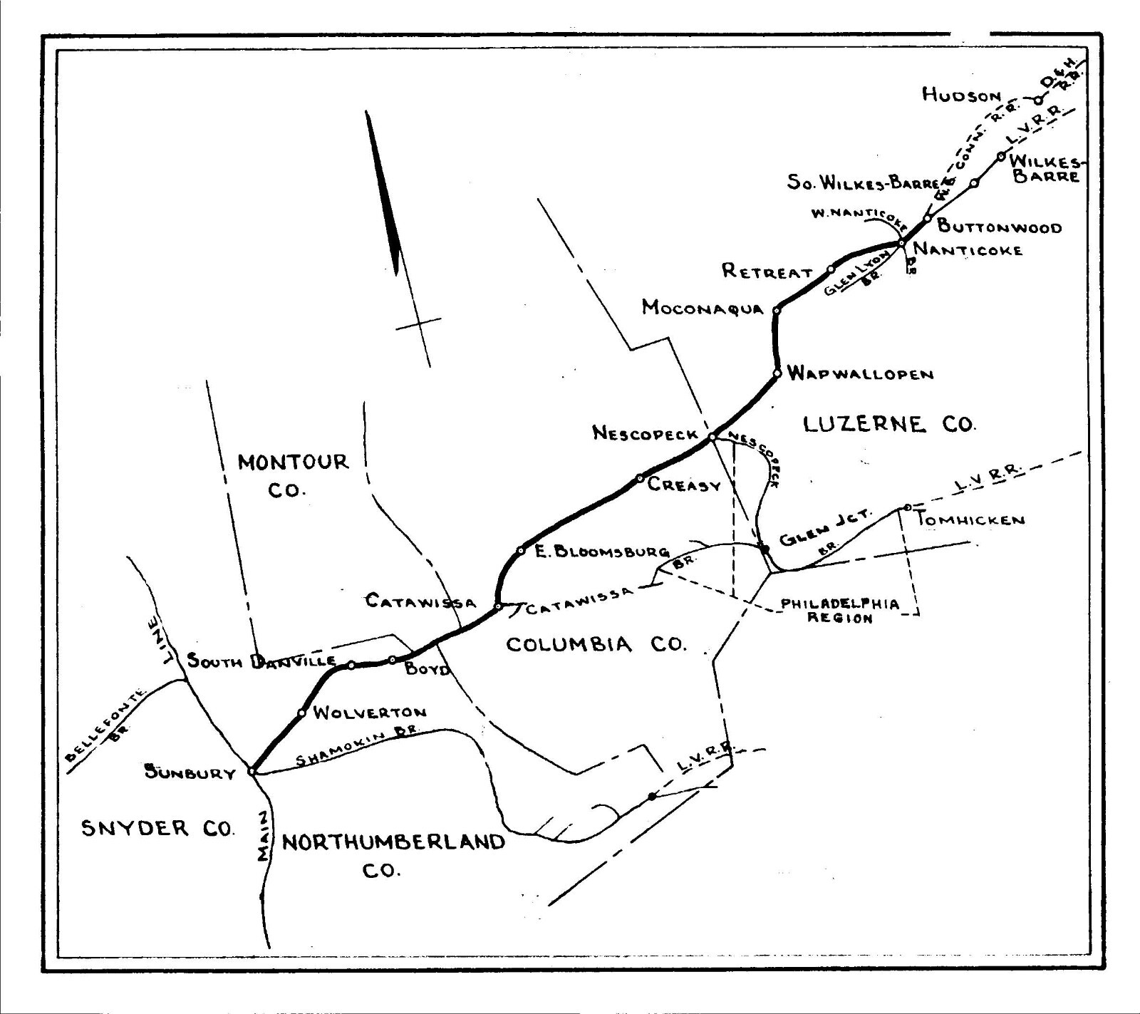 Pennsylvania Railroad 1962 N.Reg Susquehanna Branches Track Chart PDF on DVD