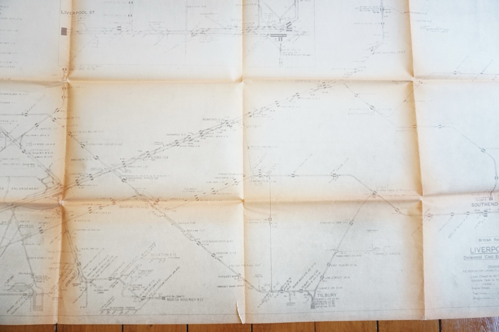 1967 British Rail Eastern Region Liverpool Street Division Railway Track Map