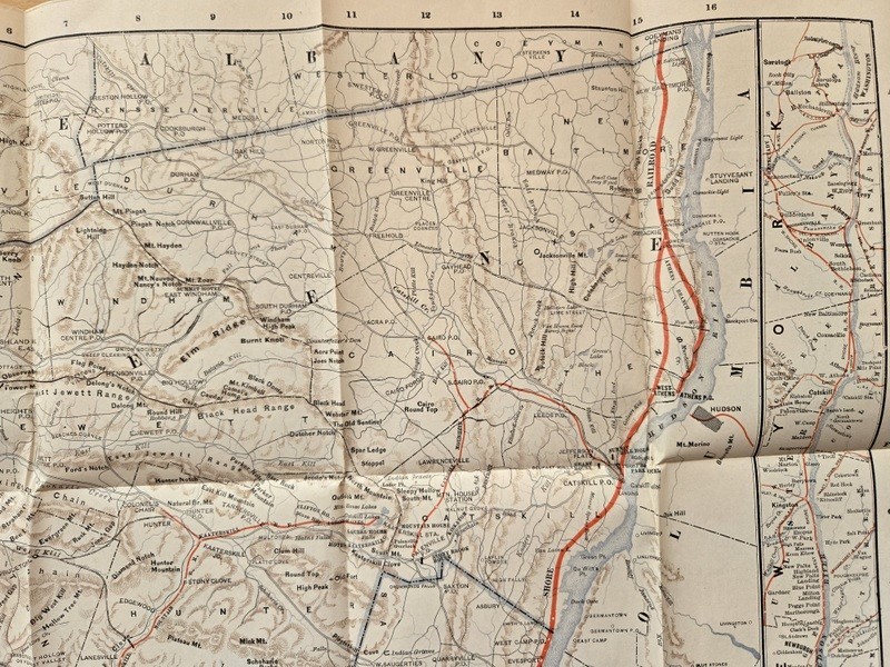 Very Nice 1887 West Shore Railroad RR Catskill Mountains Original Map Near Mint