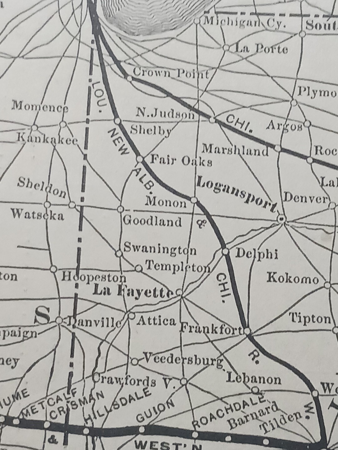 1897 Train Route Map + Report CINCINNATI HAMILTON & DAYTON RAILROAD Ironton OHIO