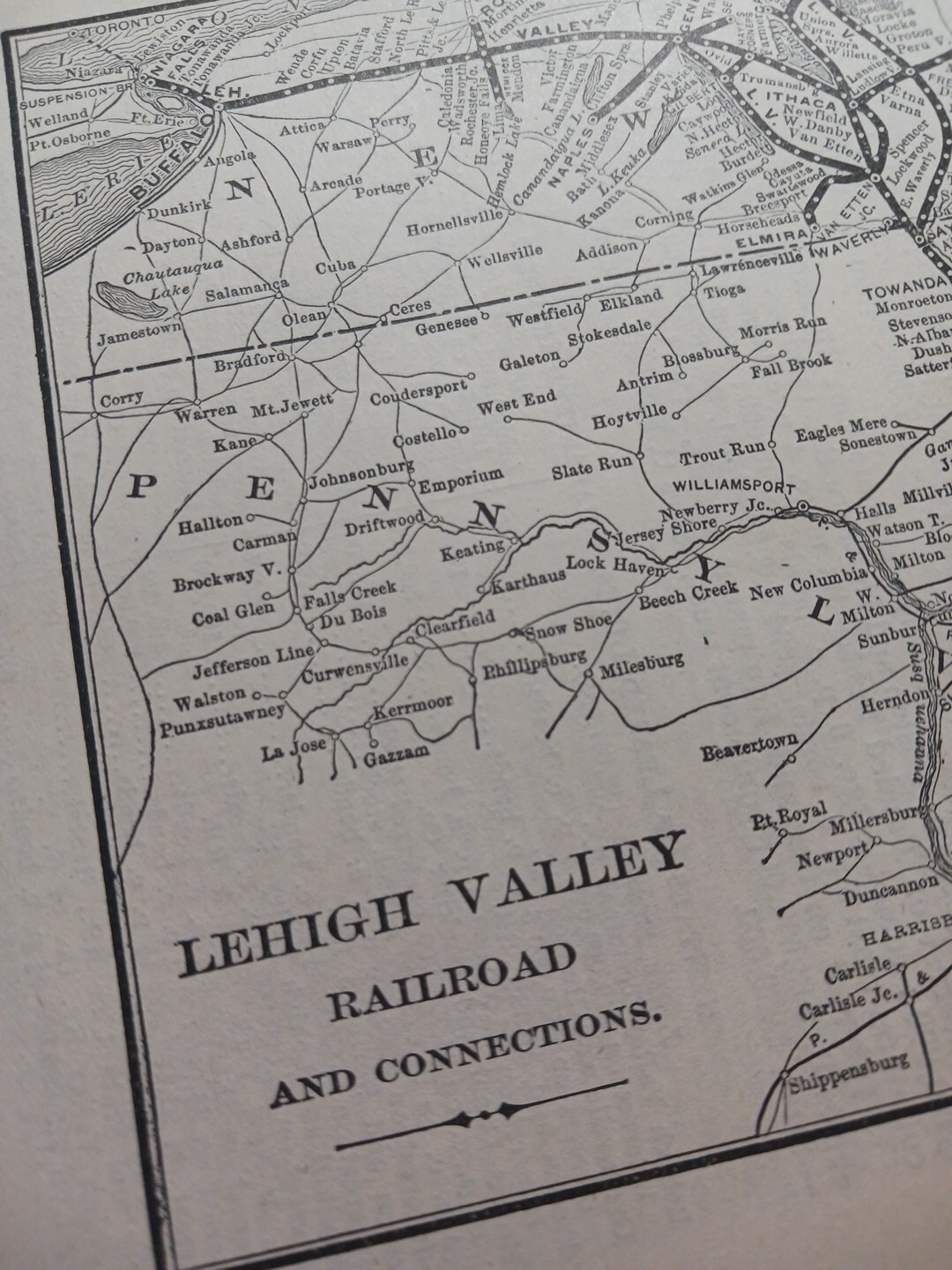 1902 Train Route Map + Report LEHIGH VALLEY RAILROAD Connell Seneca Coal Co.