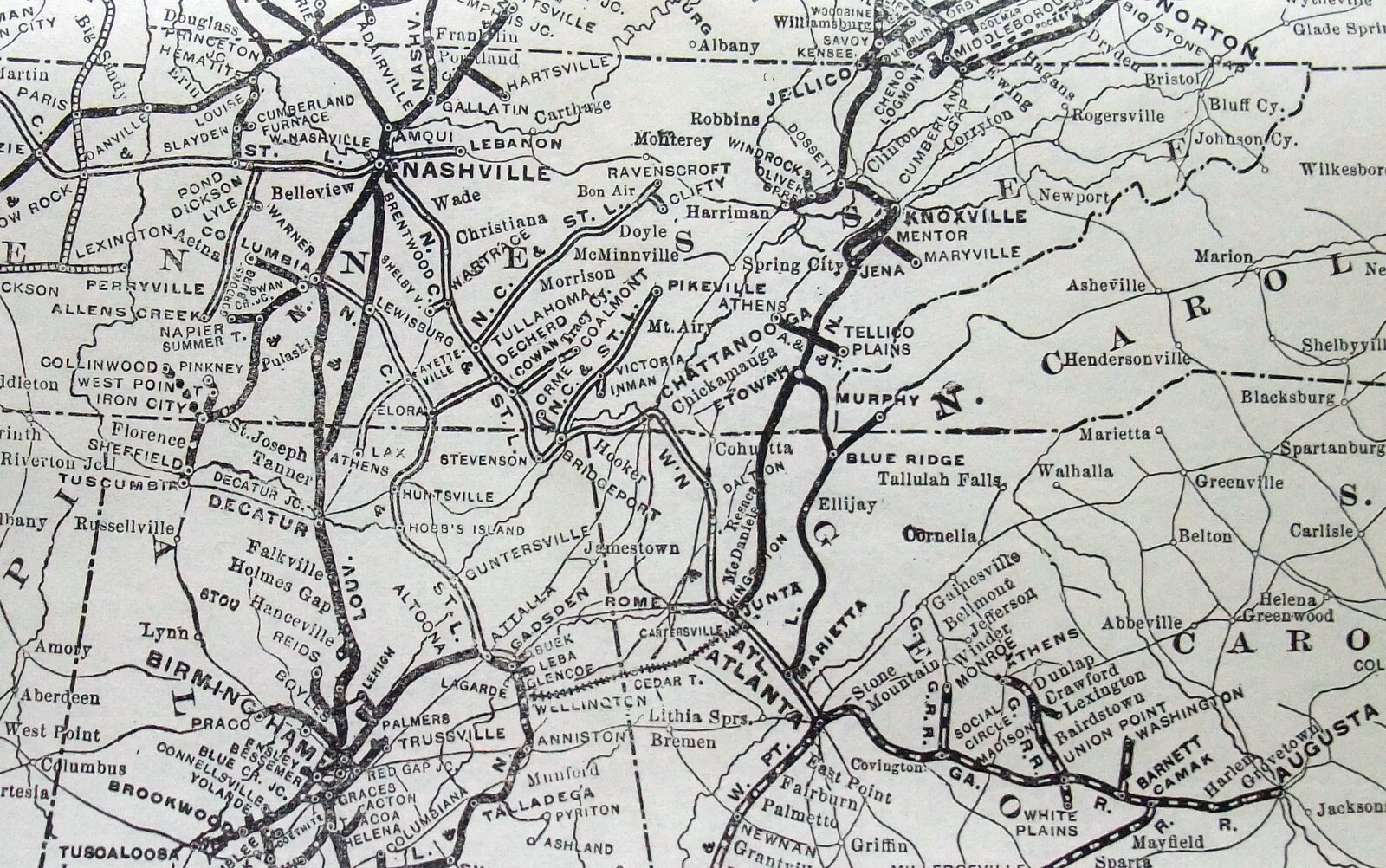 Louisville & Nashville Railroad – Original 1917 System Map. Railroad