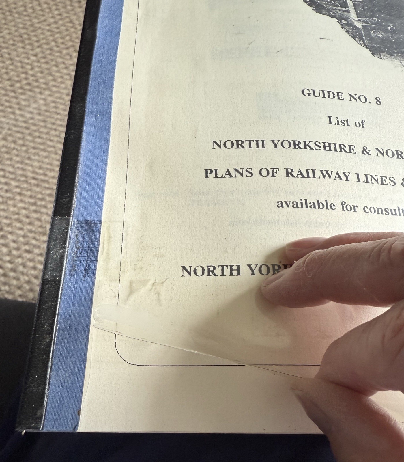 Guide No 8 NYNR Plans Of railway Lines & Buildings