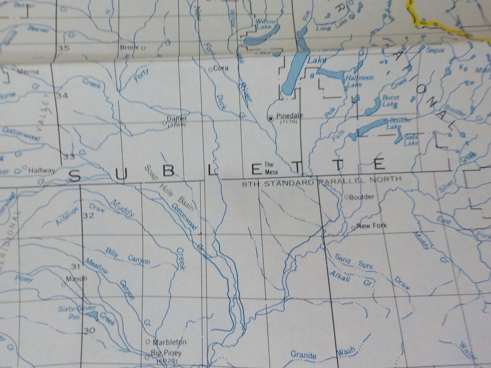 Map Burlington Northern Wyoming State Railroad Map 1983 August