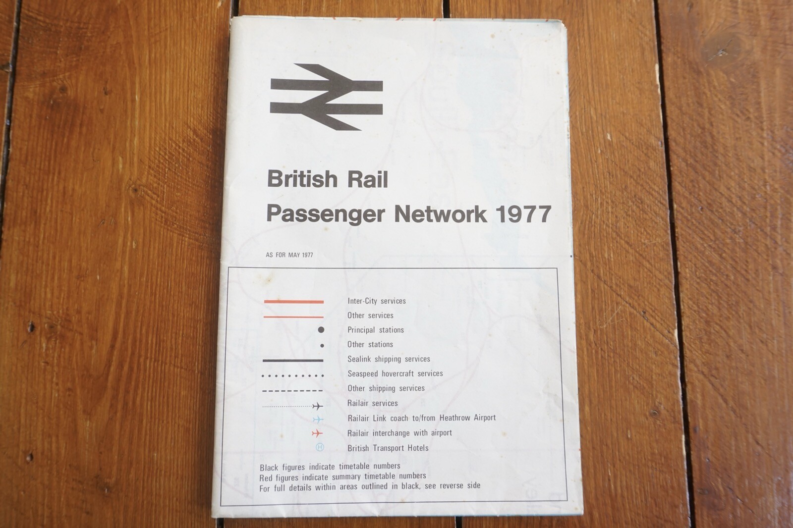 1977 British Rail Passenger Network Railway Map
