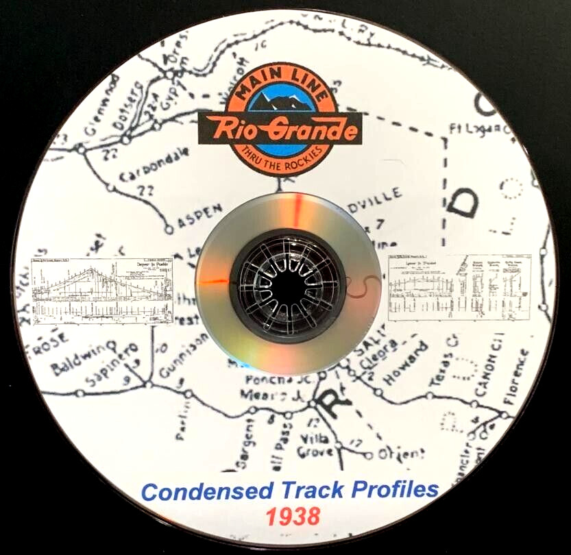 Denver & Rio Grande Western RR 1938 Condensed Track Profile Pages on DVD