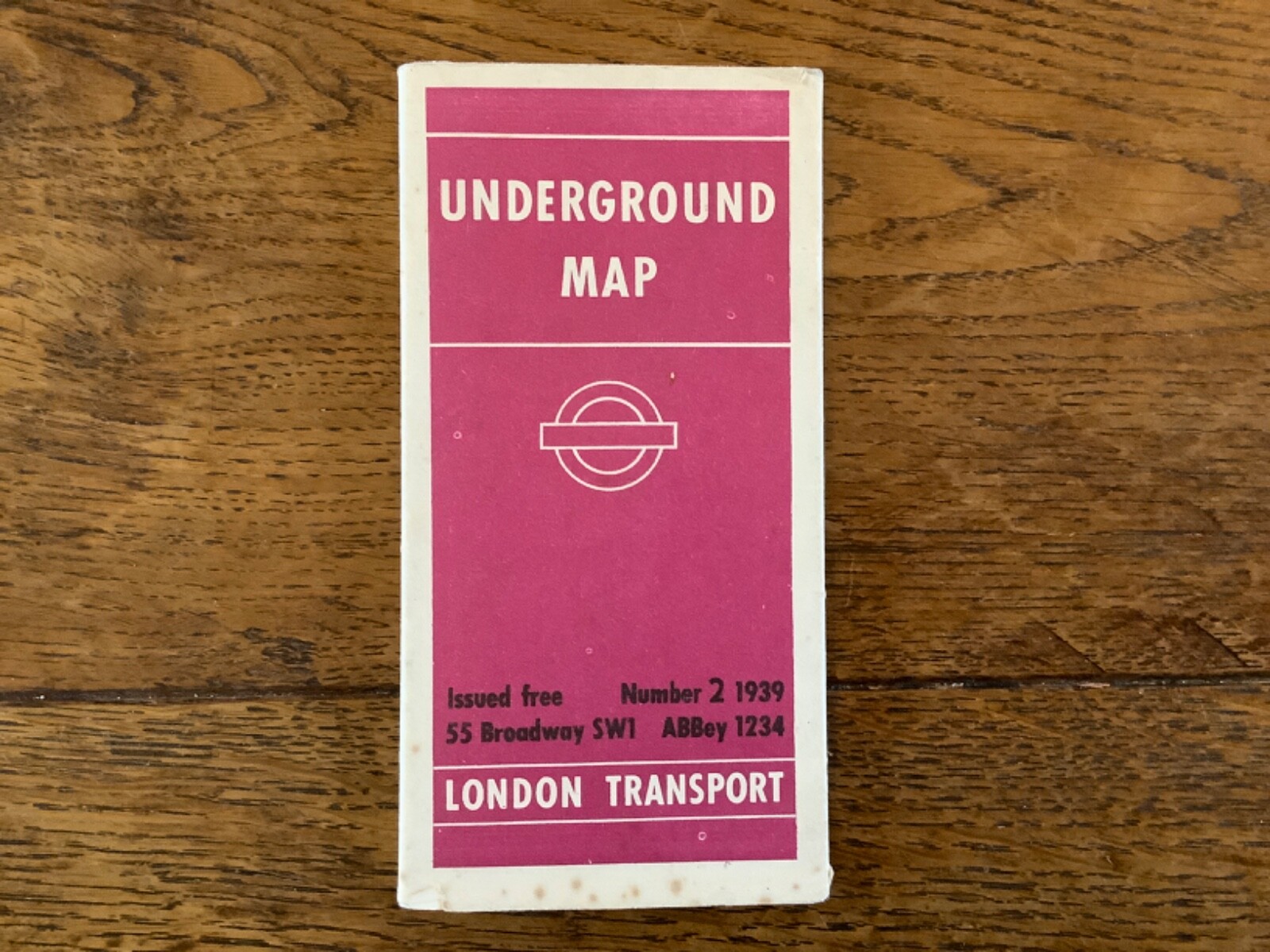 London Underground Map No 2, 1939 (24ins x 17.5ins)