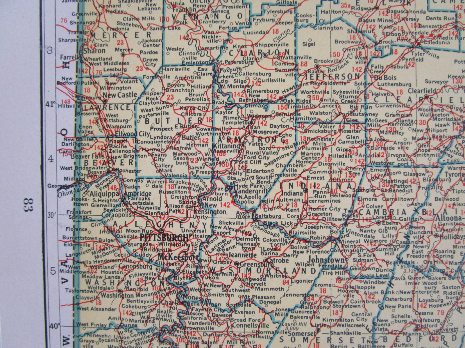 PA SC 1942 PENNSYLVANIA State RAILROAD Map. CORNWALL RR or SOUTH CAROLINA Map