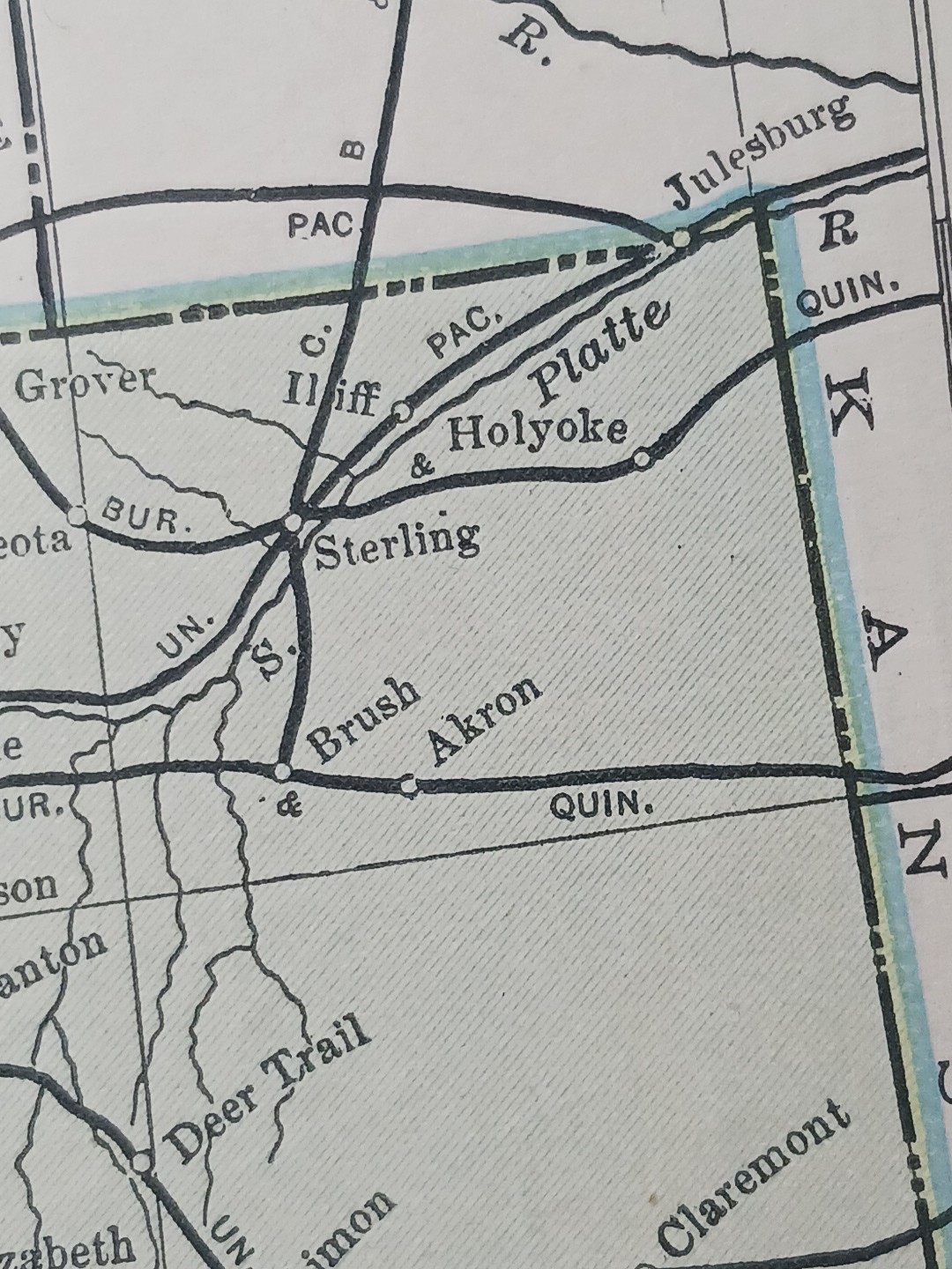 1901 Railroad Map Utah Colorado Arizona New Mexico all Train Route Lines 9×11″