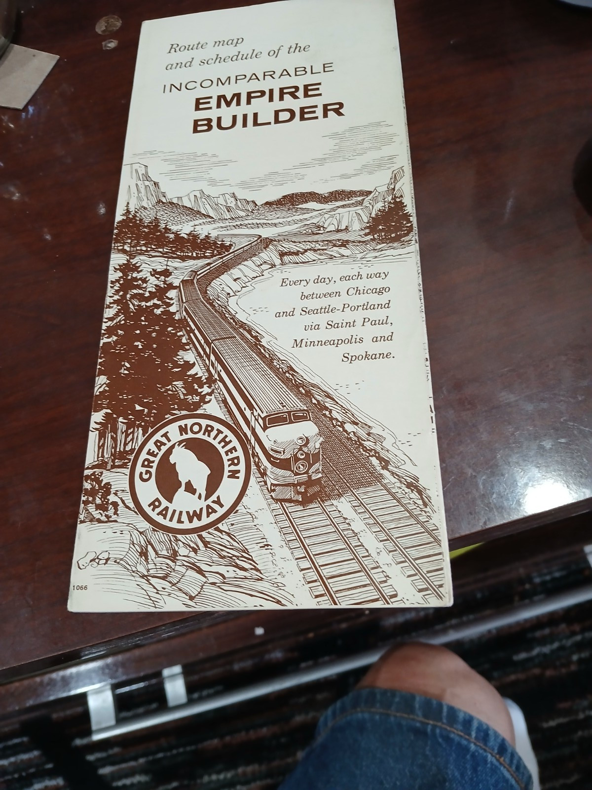 great northern rr route map 1960s free shipping in USA