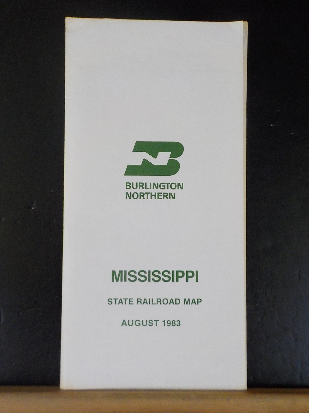 Map Burlington Northern Mississippi State Railroad Map 1983 August