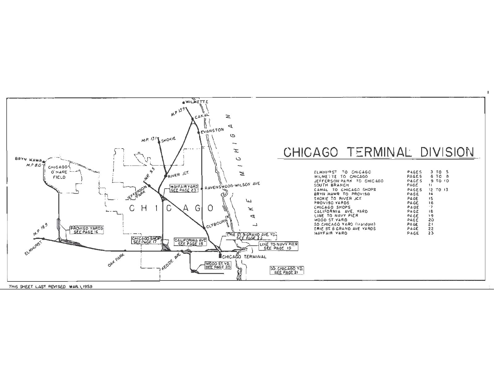 Chicago & Northwestern RR 1959 Chicago Terminal Div Track Chart PDF Pages on DVD