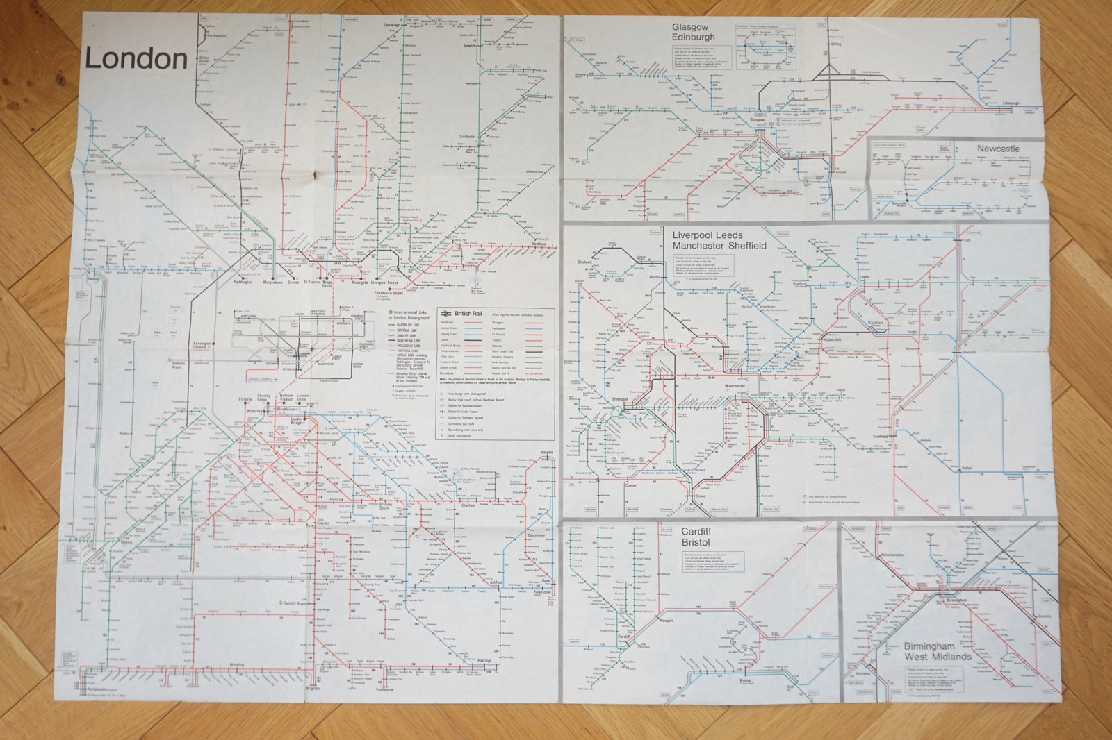 1987 – 1988 British Rail Passenger Network Railway Map