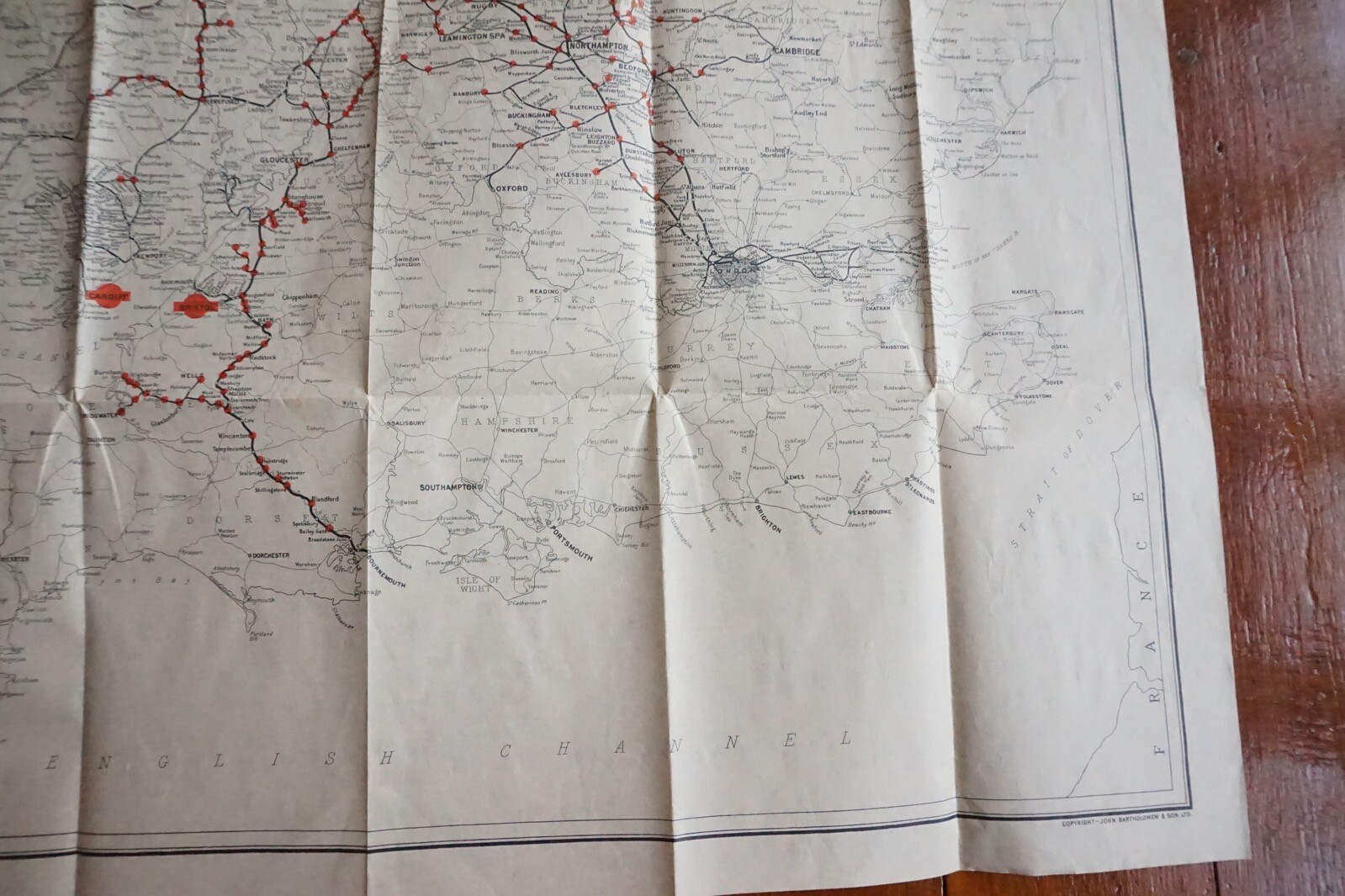 LMS London Midland Scottish Railway Map of England & Wales
