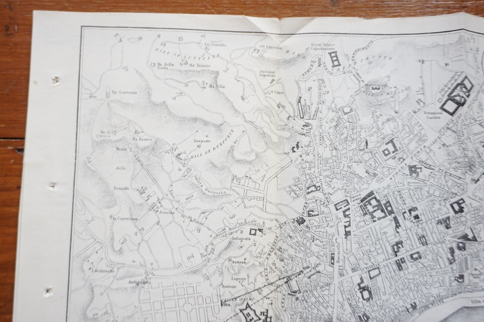 1899 Bradshaws Map of Naples Italy Original Railway Map