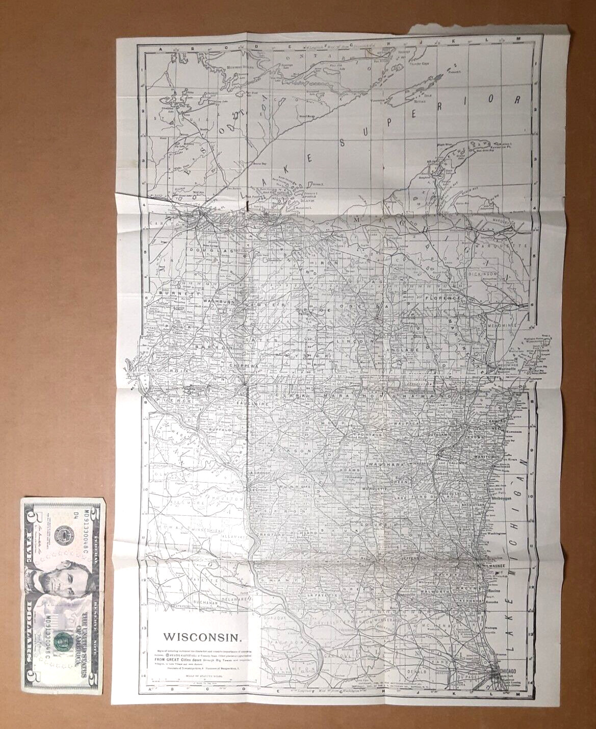 1903 Wisconsin RAILWAY MAP~Matthews-Northrup~RAILROAD~Milwaukee~GREEN BAY~Wausau