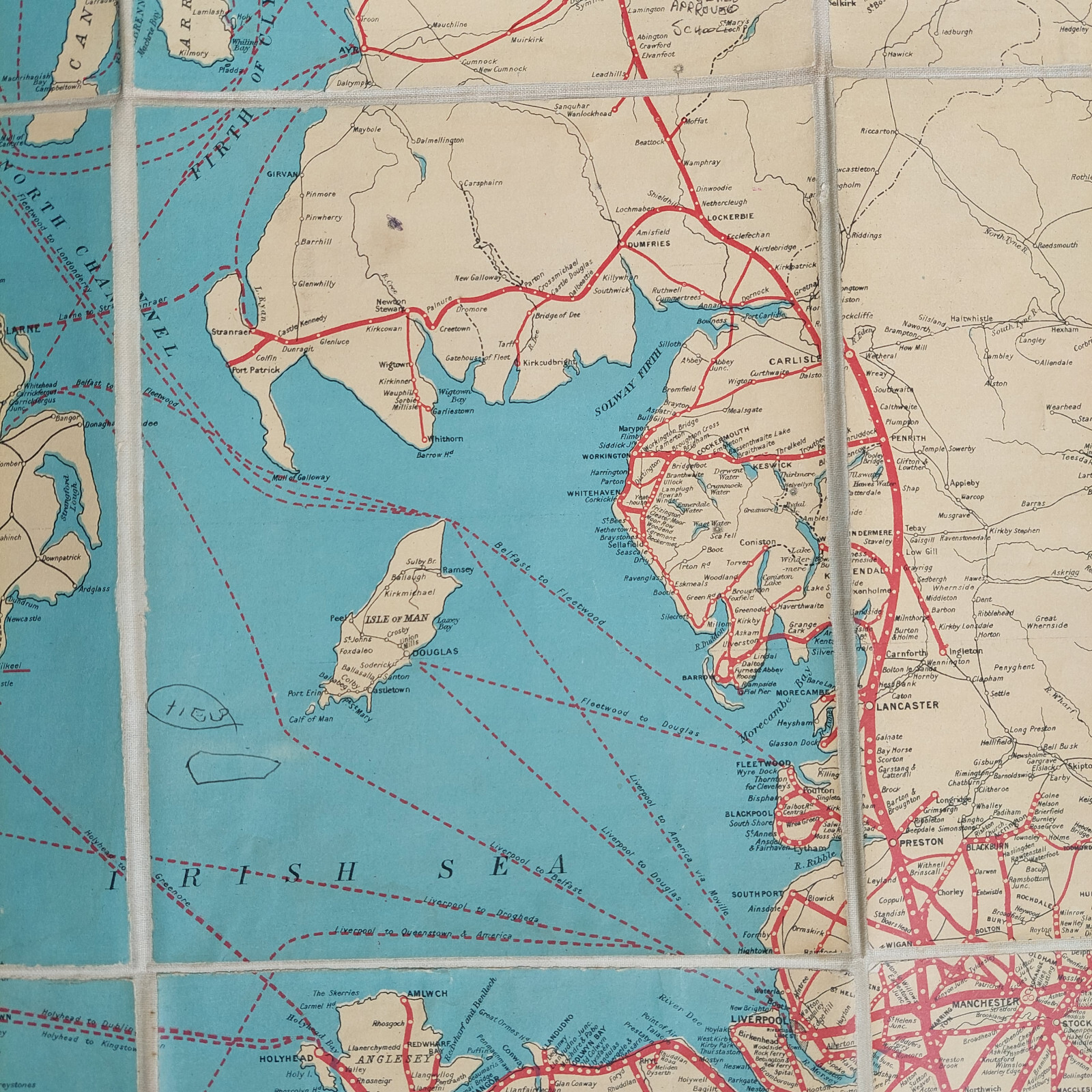 L&NWR LONDON & NORTH WESTERN RAILWAY Co MAP OF THE BRITISH ISLES c1910 ORIGINAL