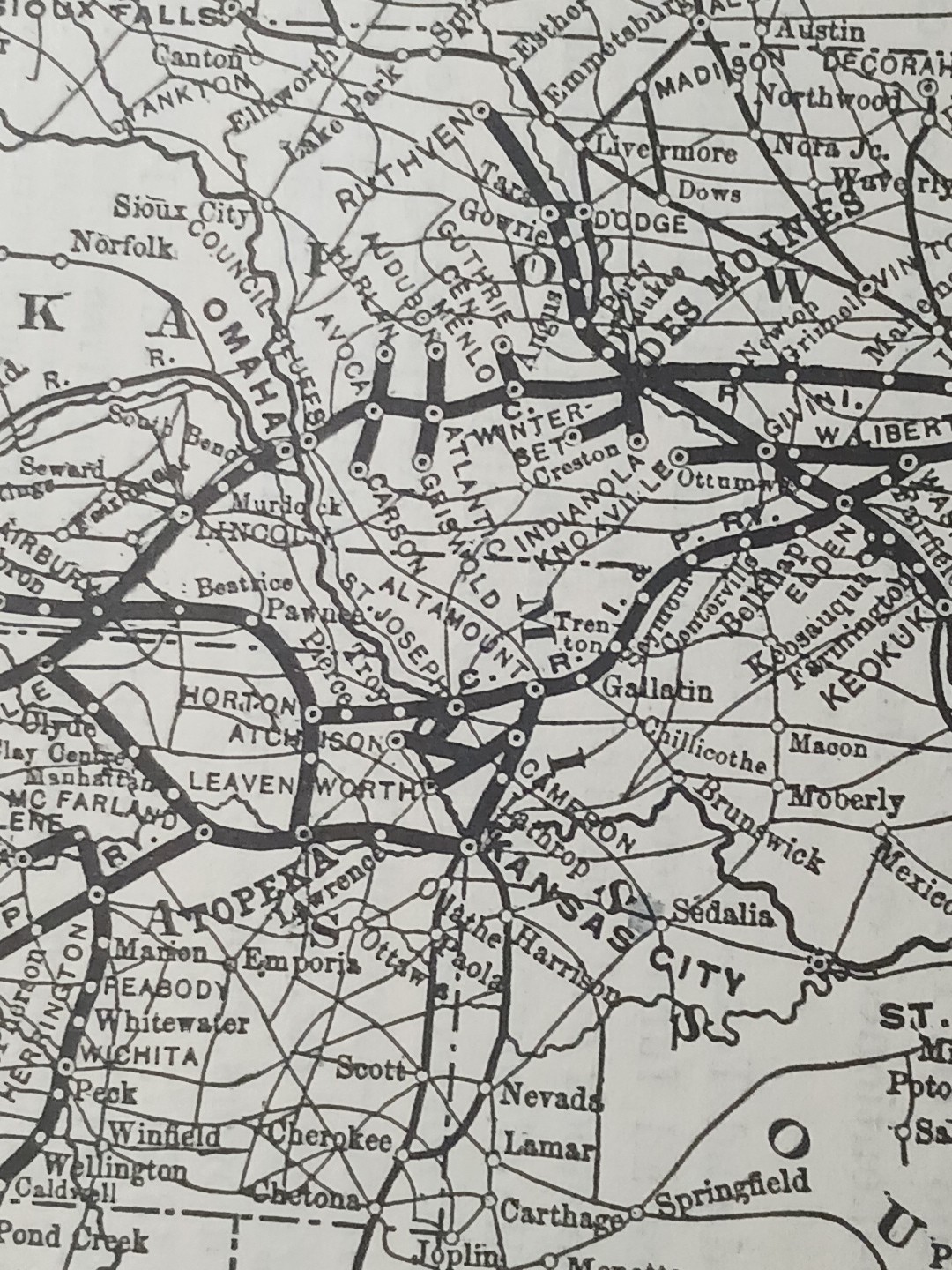 ~1898 Train Route Map + Railroad Report CHICAGO ROCK ISLAND & PACIFIC RAILWAY