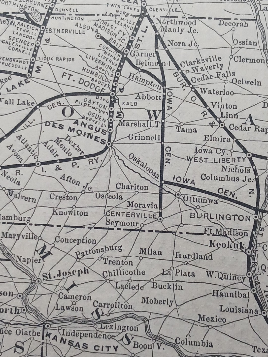 1901 Railway Map MINNEAPOLIS & ST LOUIS RAILROAD + Connections All Train Routes