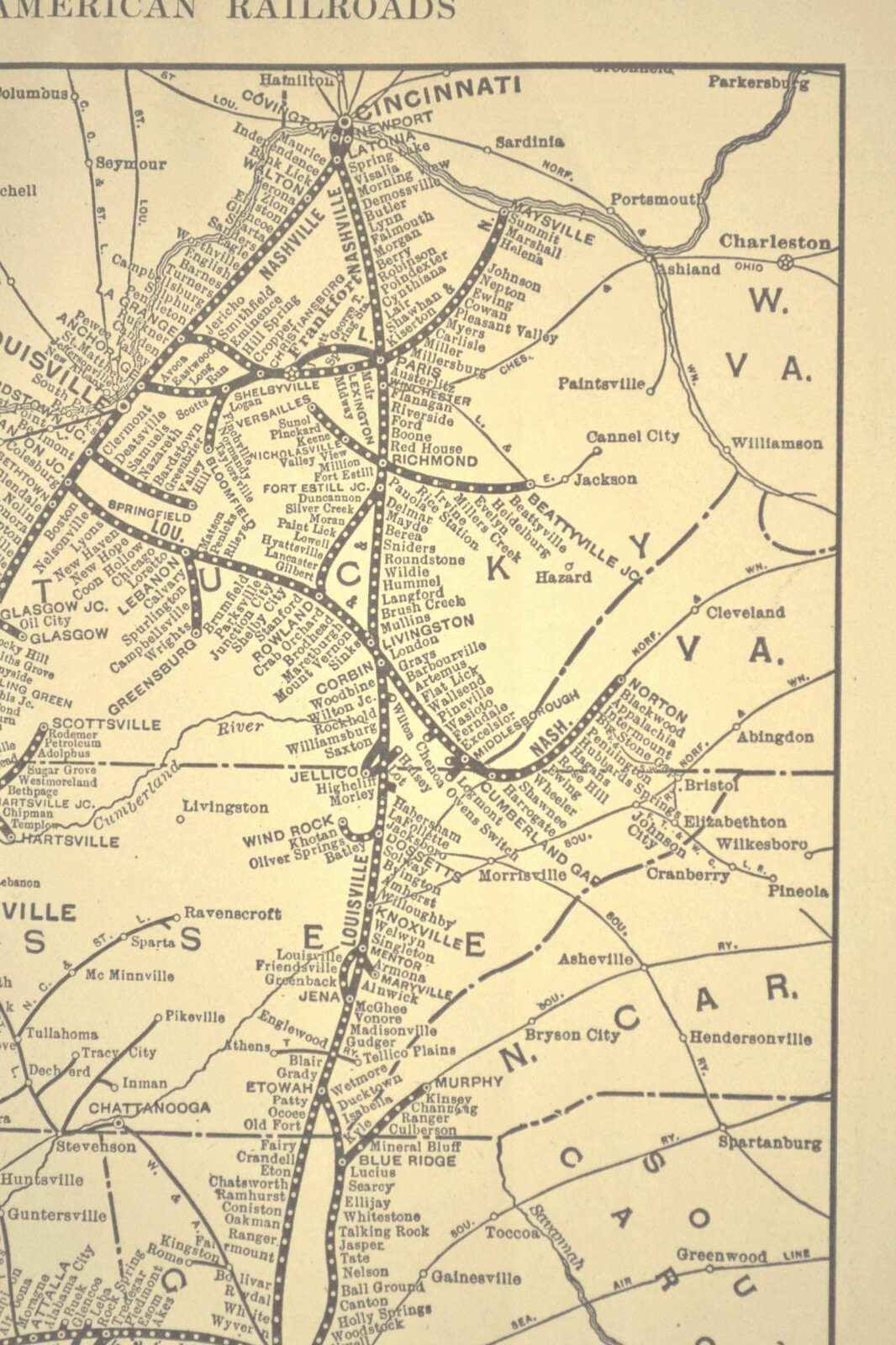 Vintage LOUISVILLE and NASHVILLE Railroad Map New Orleans Pensacola ca 1914