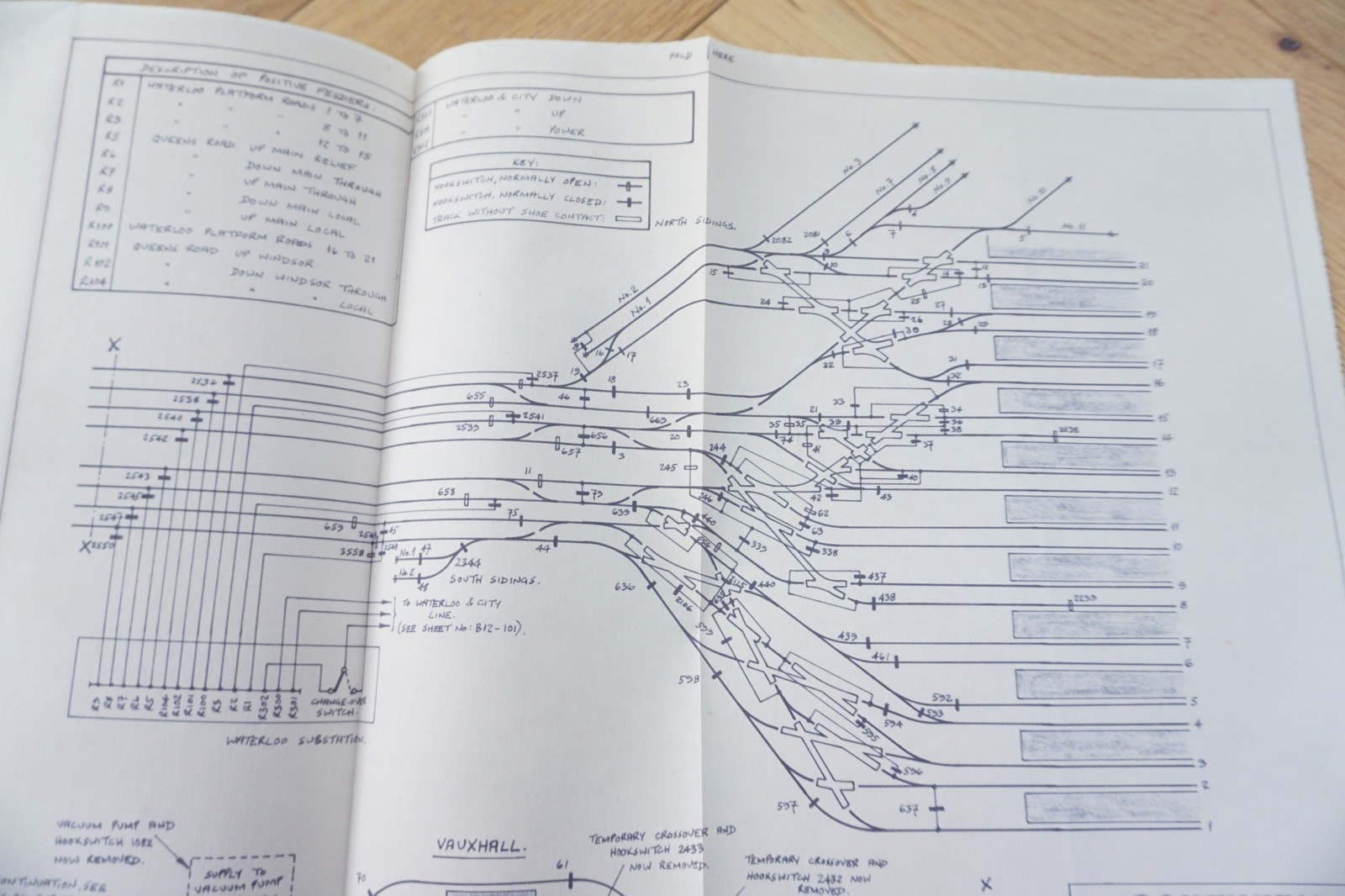 1958 / 1973 Waterloo Substation Railway Track Plan Map Southern Region