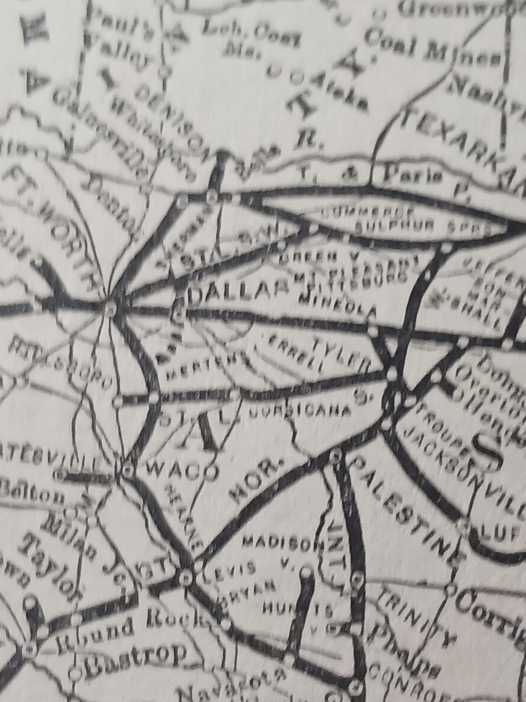 1905 Train Route Map MISSOURI PACIFIC RAILWAY Rio Grande Great Northern Railroad