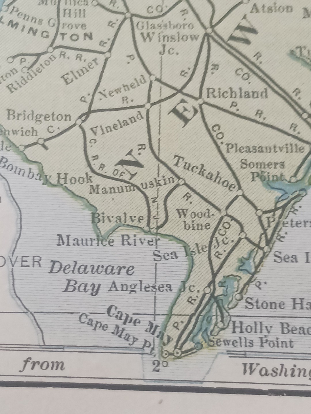 1905 Train Route Map PENNSYLVANIA New Jersey ALL old Railroad Lines Towns 11×9″