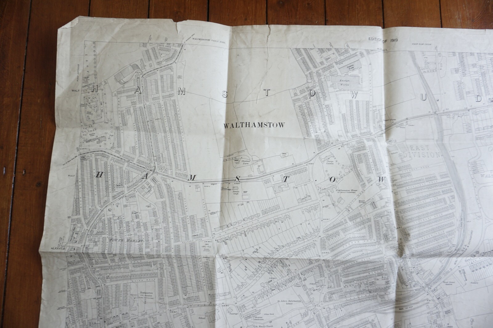 1919 Walthamstow GER Great Eastern OS Railway Map