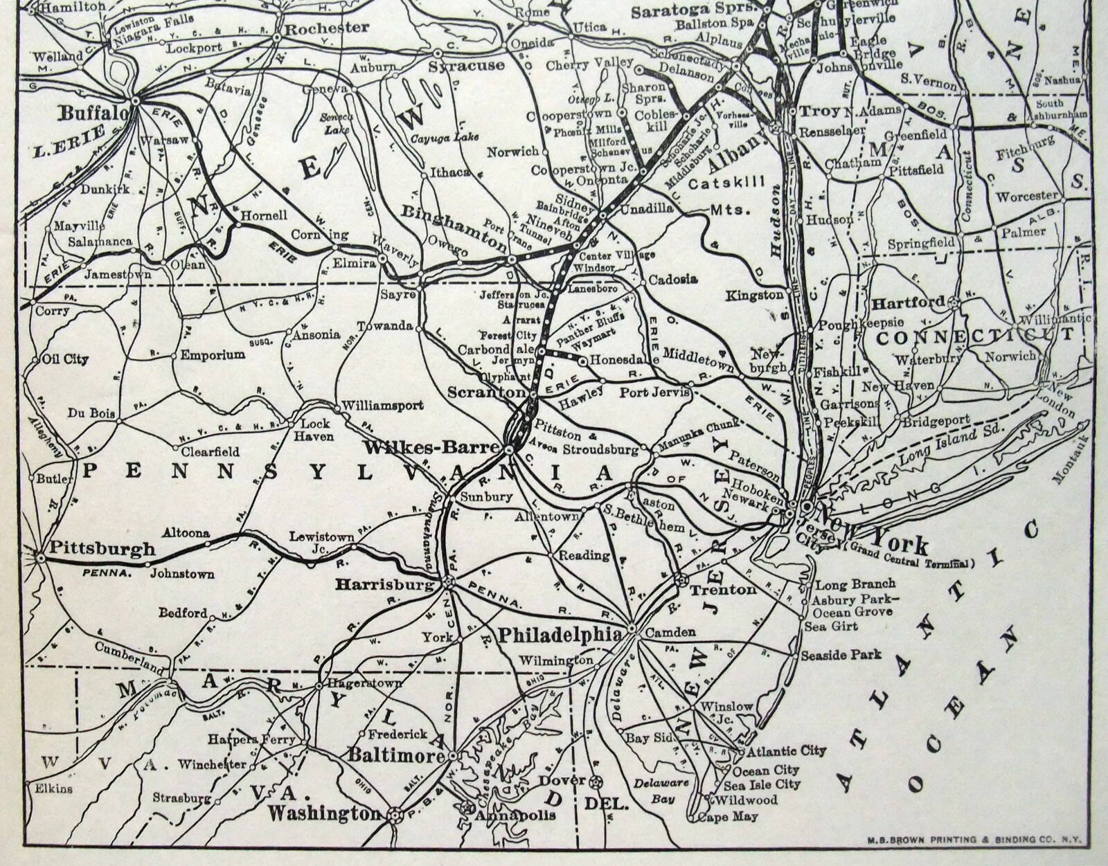 Delaware & Hudson Railroad – Original 1927 System Map. Railway