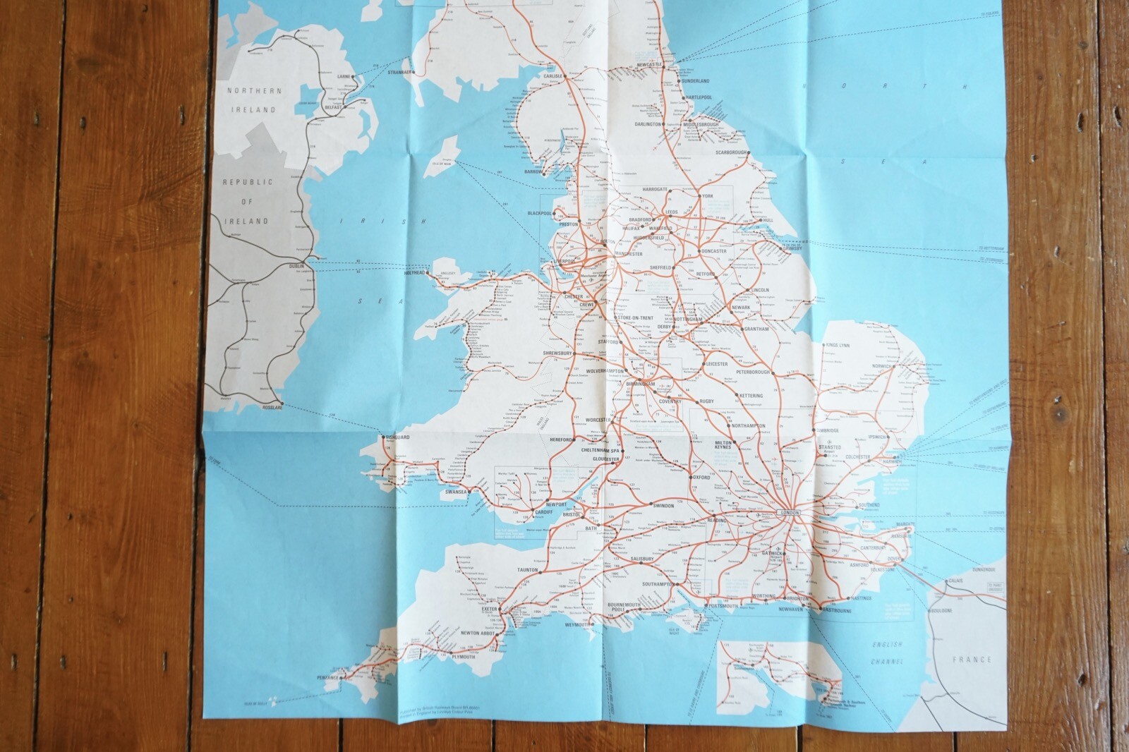 1994 1995 British Rail Passenger Network Railway Map VGC