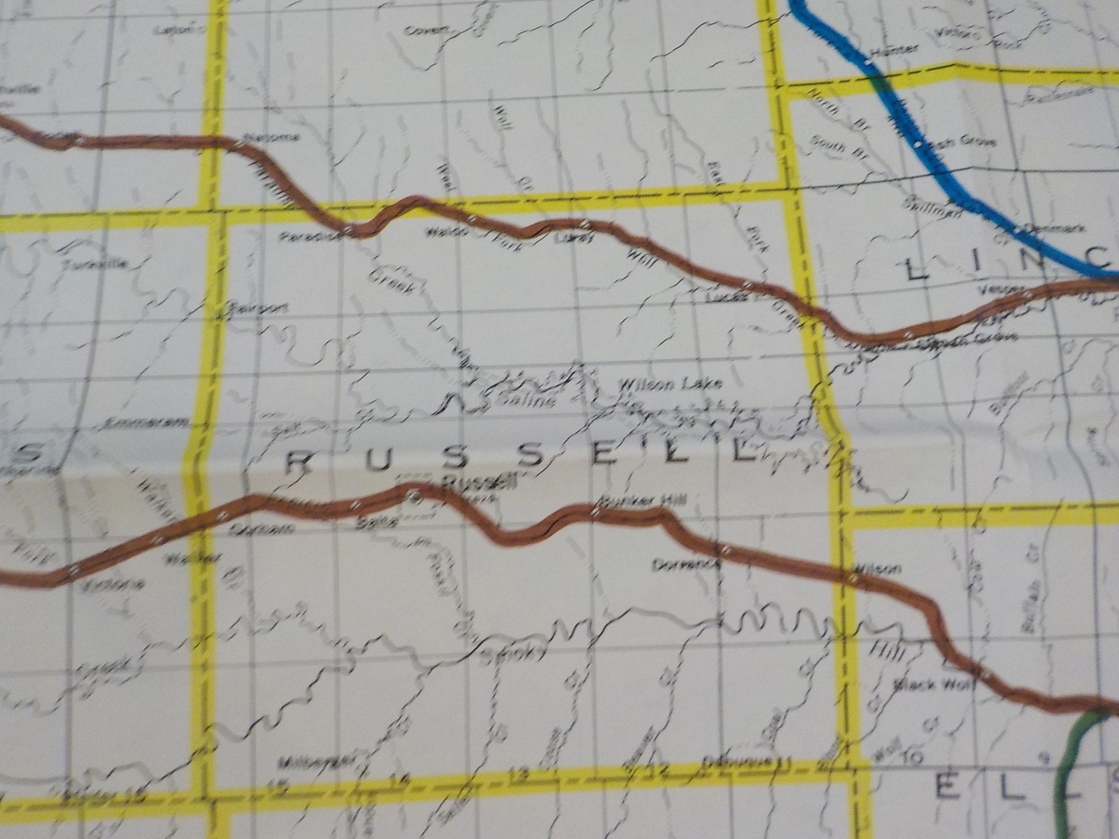 Map Burlington Northern Kansas State Railroad Map 1983 August